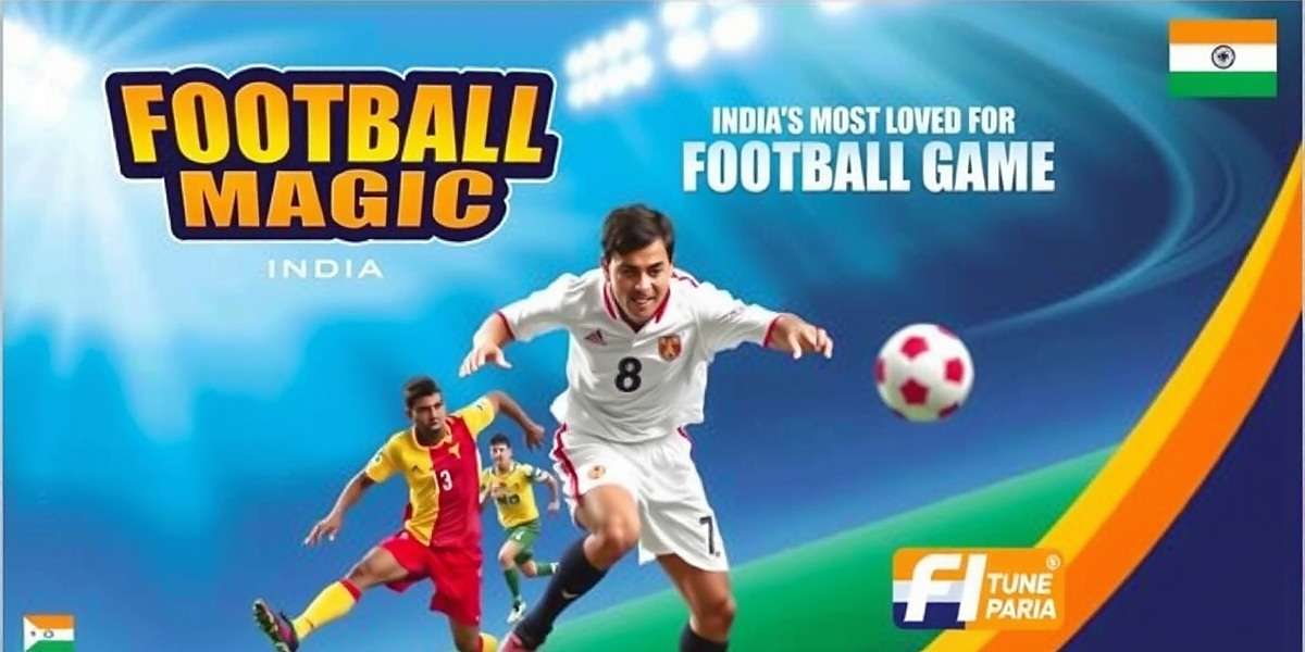 Football Magic India game cover featuring Indian football players in action with tri-color elements